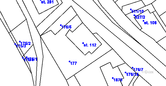 Parcela st. 112 v KÚ Trstěnice u Litomyšle, Katastrální mapa