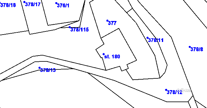 Parcela st. 180 v KÚ Trstěnice u Litomyšle, Katastrální mapa