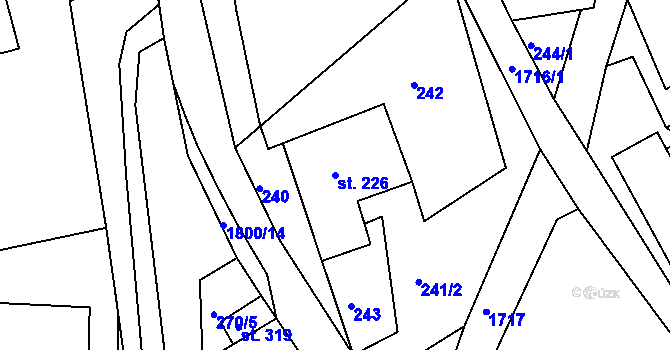 Parcela st. 226 v KÚ Trstěnice u Litomyšle, Katastrální mapa