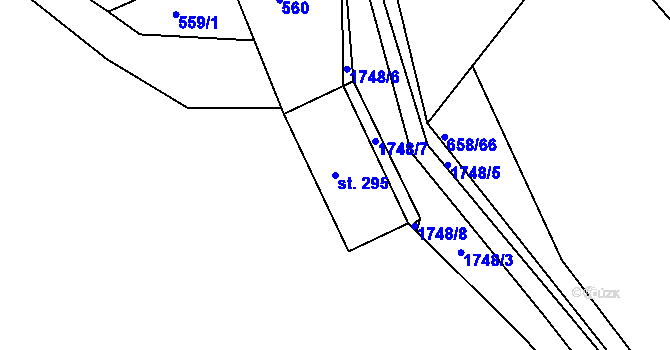 Parcela st. 295 v KÚ Trstěnice u Litomyšle, Katastrální mapa