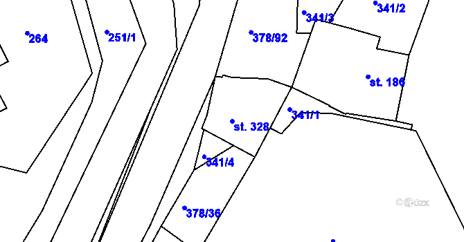 Parcela st. 328 v KÚ Trstěnice u Litomyšle, Katastrální mapa