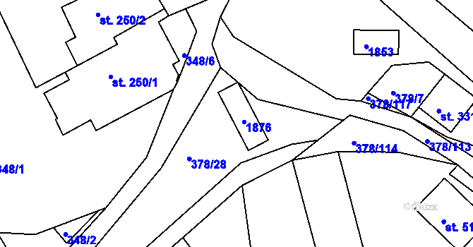 Parcela st. 344 v KÚ Trstěnice u Litomyšle, Katastrální mapa