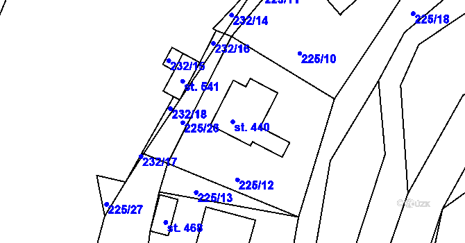 Parcela st. 440 v KÚ Trstěnice u Litomyšle, Katastrální mapa