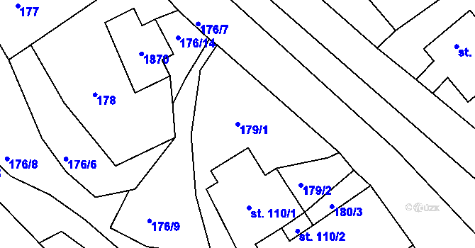 Parcela st. 179/1 v KÚ Trstěnice u Litomyšle, Katastrální mapa