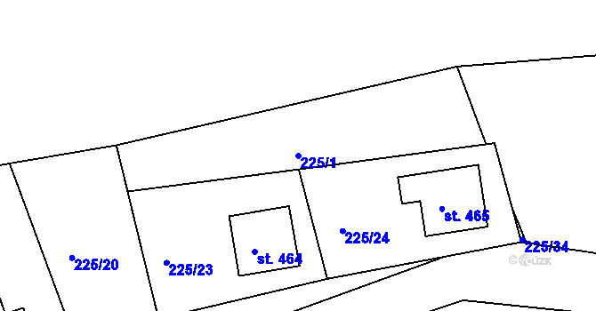 Parcela st. 225/1 v KÚ Trstěnice u Litomyšle, Katastrální mapa