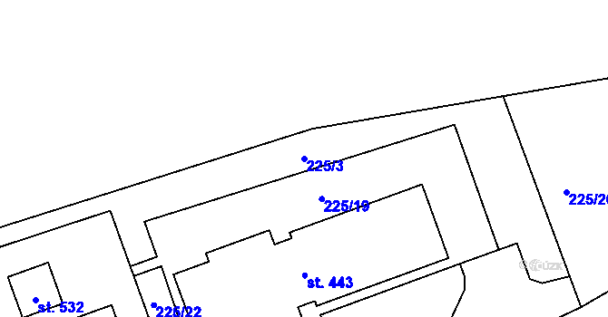 Parcela st. 225/3 v KÚ Trstěnice u Litomyšle, Katastrální mapa