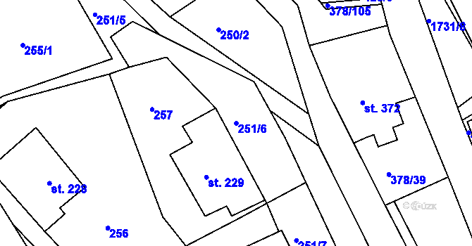 Parcela st. 251/6 v KÚ Trstěnice u Litomyšle, Katastrální mapa