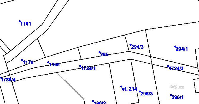 Parcela st. 295 v KÚ Trstěnice u Litomyšle, Katastrální mapa