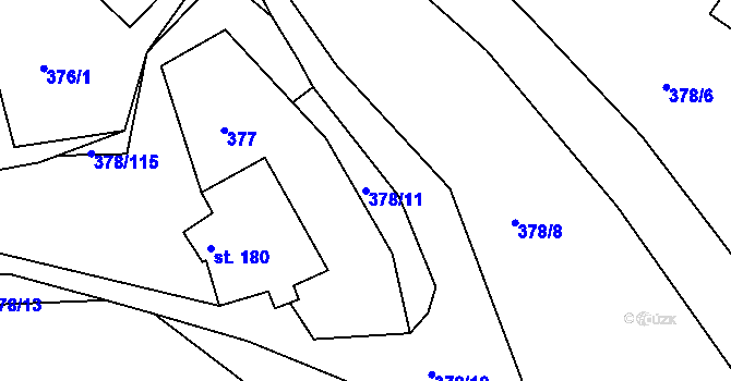 Parcela st. 378/11 v KÚ Trstěnice u Litomyšle, Katastrální mapa