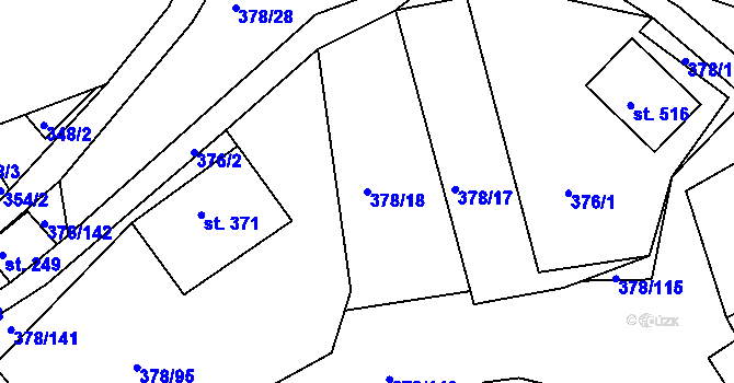 Parcela st. 378/18 v KÚ Trstěnice u Litomyšle, Katastrální mapa