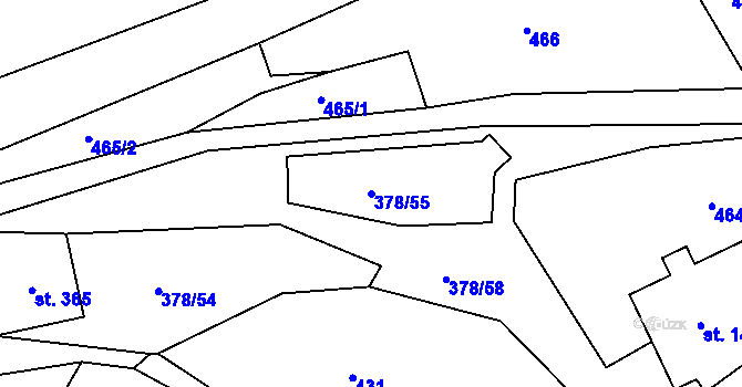 Parcela st. 378/55 v KÚ Trstěnice u Litomyšle, Katastrální mapa