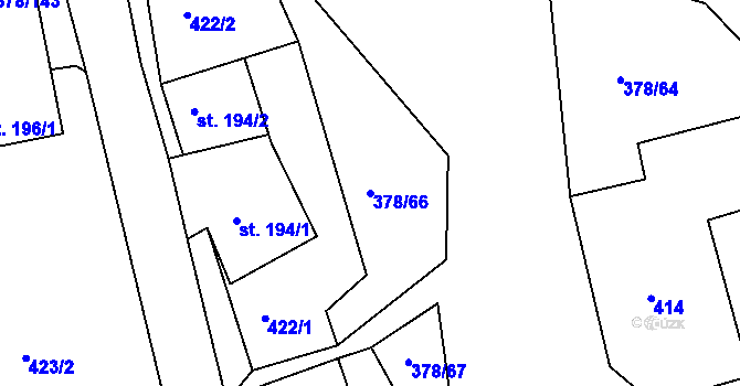 Parcela st. 378/66 v KÚ Trstěnice u Litomyšle, Katastrální mapa