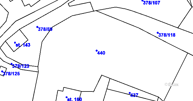 Parcela st. 440 v KÚ Trstěnice u Litomyšle, Katastrální mapa
