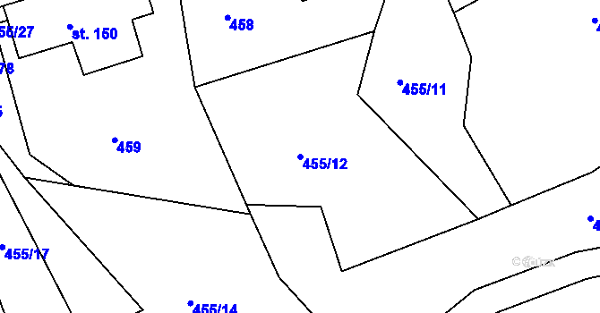 Parcela st. 455/12 v KÚ Trstěnice u Litomyšle, Katastrální mapa