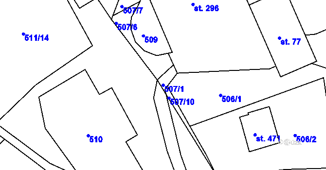 Parcela st. 507/1 v KÚ Trstěnice u Litomyšle, Katastrální mapa