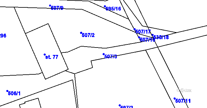 Parcela st. 507/3 v KÚ Trstěnice u Litomyšle, Katastrální mapa