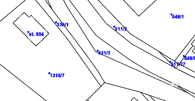 Parcela st. 511/3 v KÚ Trstěnice u Litomyšle, Katastrální mapa