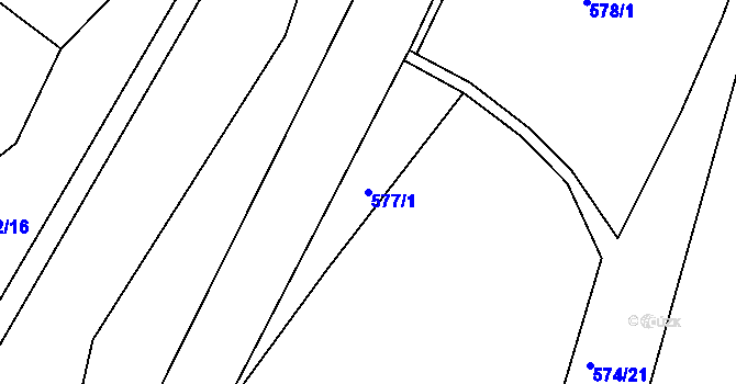 Parcela st. 577/1 v KÚ Trstěnice u Litomyšle, Katastrální mapa