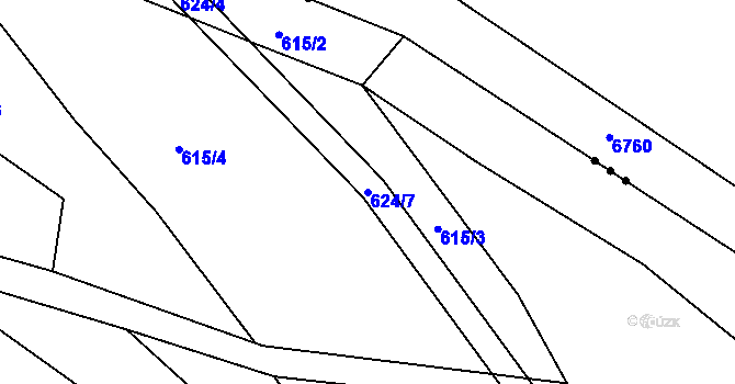 Parcela st. 624/7 v KÚ Trstěnice u Litomyšle, Katastrální mapa