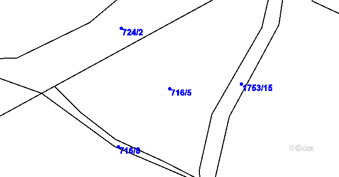 Parcela st. 716/5 v KÚ Trstěnice u Litomyšle, Katastrální mapa
