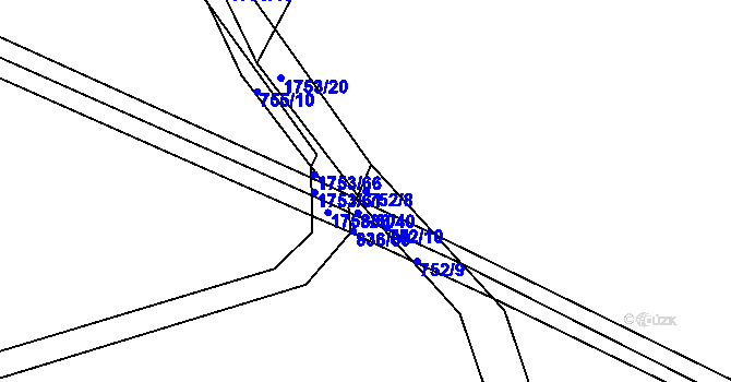 Parcela st. 752/8 v KÚ Trstěnice u Litomyšle, Katastrální mapa