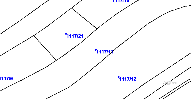 Parcela st. 1117/11 v KÚ Trstěnice u Litomyšle, Katastrální mapa