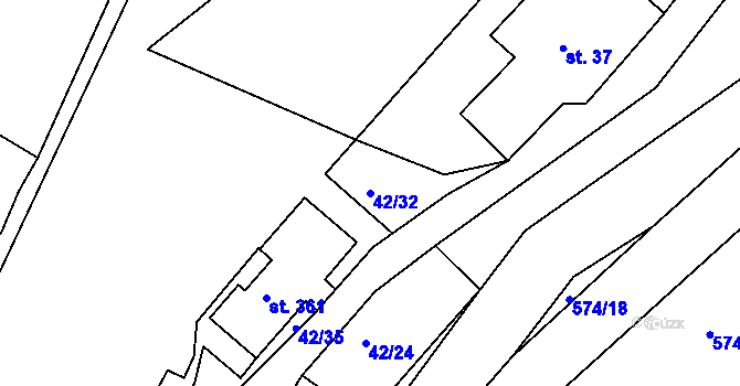 Parcela st. 42/32 v KÚ Trstěnice u Litomyšle, Katastrální mapa