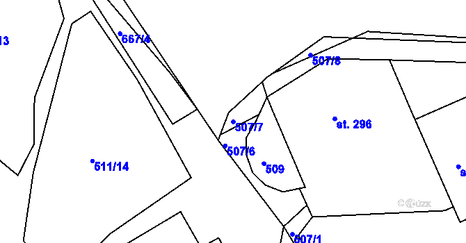 Parcela st. 507/7 v KÚ Trstěnice u Litomyšle, Katastrální mapa