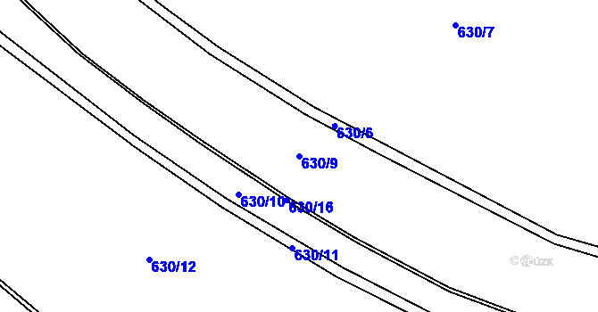 Parcela st. 630/9 v KÚ Trstěnice u Litomyšle, Katastrální mapa