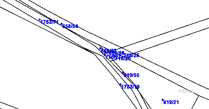 Parcela st. 716/27 v KÚ Trstěnice u Litomyšle, Katastrální mapa