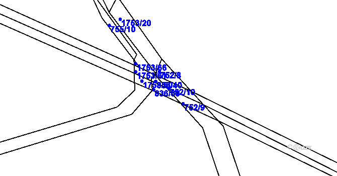 Parcela st. 752/10 v KÚ Trstěnice u Litomyšle, Katastrální mapa