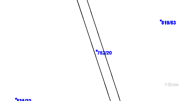 Parcela st. 752/20 v KÚ Trstěnice u Litomyšle, Katastrální mapa