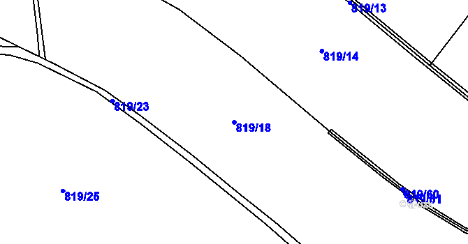 Parcela st. 819/18 v KÚ Trstěnice u Litomyšle, Katastrální mapa
