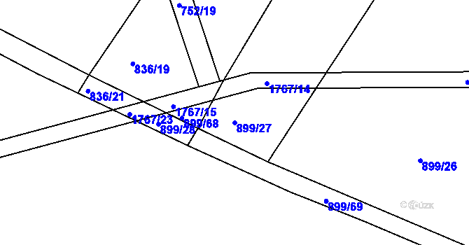 Parcela st. 899/27 v KÚ Trstěnice u Litomyšle, Katastrální mapa