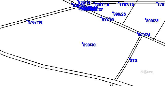 Parcela st. 899/30 v KÚ Trstěnice u Litomyšle, Katastrální mapa