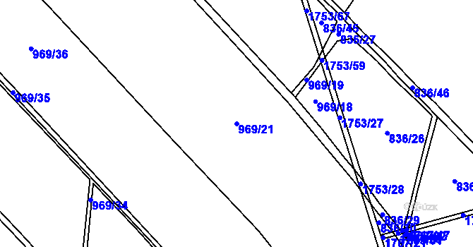 Parcela st. 969/21 v KÚ Trstěnice u Litomyšle, Katastrální mapa
