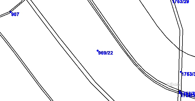 Parcela st. 969/22 v KÚ Trstěnice u Litomyšle, Katastrální mapa