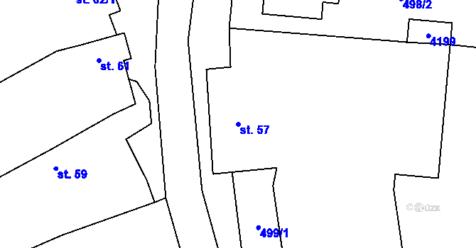 Parcela st. 57 v KÚ Trstěnice u Moravského Krumlova, Katastrální mapa
