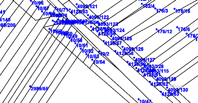 Parcela st. 10/2 v KÚ Trstěnice u Moravského Krumlova, Katastrální mapa