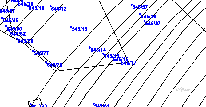 Parcela st. 545/15 v KÚ Trstěnice u Moravského Krumlova, Katastrální mapa