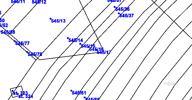 Parcela st. 545/17 v KÚ Trstěnice u Moravského Krumlova, Katastrální mapa