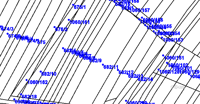 Parcela st. 682 v KÚ Trstěnice u Moravského Krumlova, Katastrální mapa