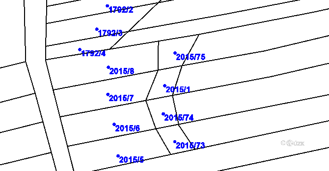 Parcela st. 2015/1 v KÚ Trstěnice u Moravského Krumlova, Katastrální mapa