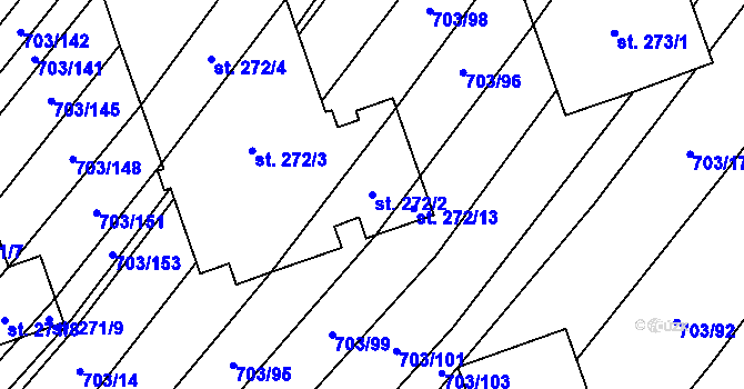 Parcela st. 272/2 v KÚ Trstěnice u Moravského Krumlova, Katastrální mapa