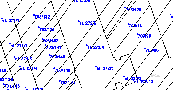 Parcela st. 272/4 v KÚ Trstěnice u Moravského Krumlova, Katastrální mapa