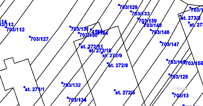Parcela st. 272/9 v KÚ Trstěnice u Moravského Krumlova, Katastrální mapa