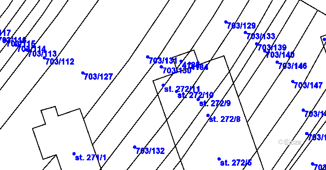 Parcela st. 272/11 v KÚ Trstěnice u Moravského Krumlova, Katastrální mapa