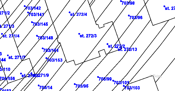 Parcela st. 272/12 v KÚ Trstěnice u Moravského Krumlova, Katastrální mapa