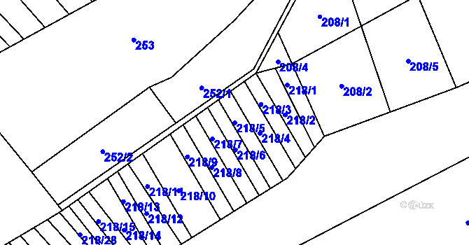 Parcela st. 218/5 v KÚ Trstěnice u Moravského Krumlova, Katastrální mapa