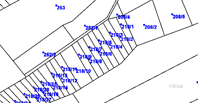 Parcela st. 218/6 v KÚ Trstěnice u Moravského Krumlova, Katastrální mapa